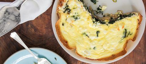 Goat Cheese, Mushroom and Spinach Quiche